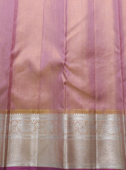 Onion Peach Pure Kanchipuram Silk Saree