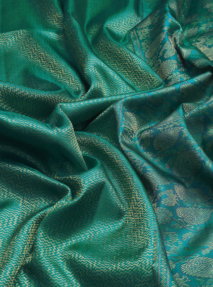 Teal Blue Pure Kanchipuram Silk Saree