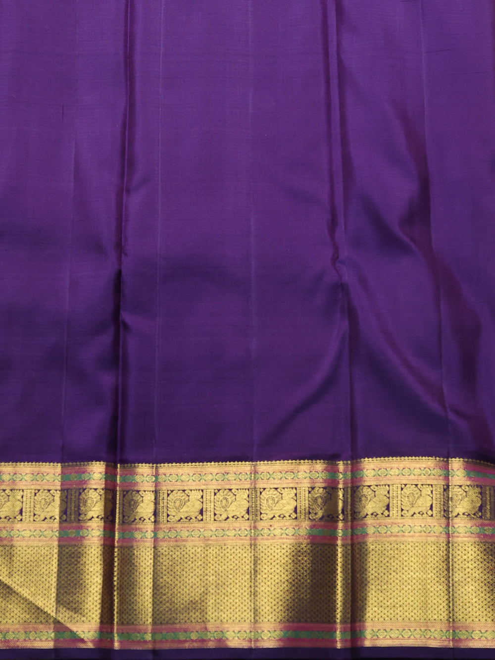 Peach - Navy Blue Pure Kanchipuram Silk Saree