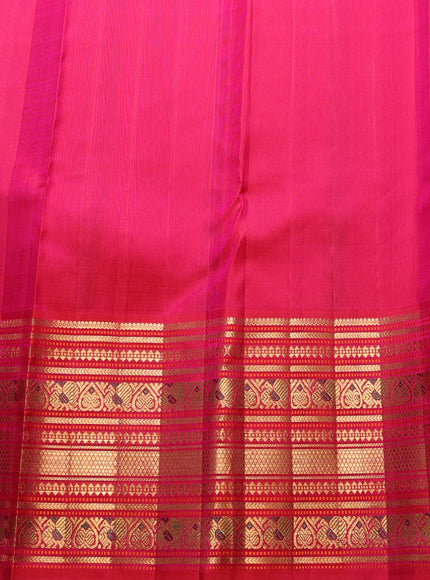 Pista Green - Red Pure Kanchipuram Silk Saree
