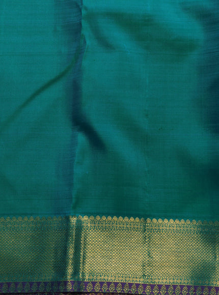 Teal Green Pure Kanchipuram Silk Saree