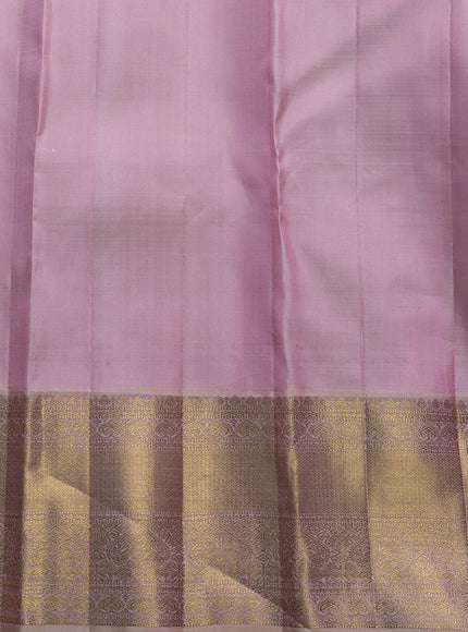 Red - Pastel Peach Pure Kanchipuram Silk Saree