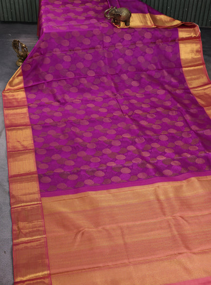Purple-Golden Pure Kanchipuram Silk Saree