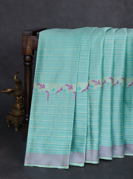 Sea Green Pure Kanchipuram Silk Saree