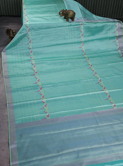 Sea Green Pure Kanchipuram Silk Saree