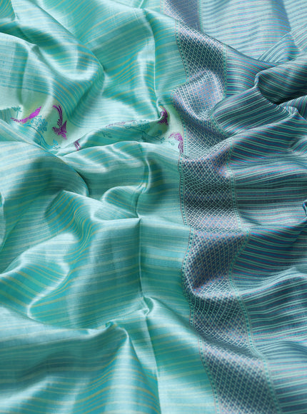 Sea Green Pure Kanchipuram Silk Saree