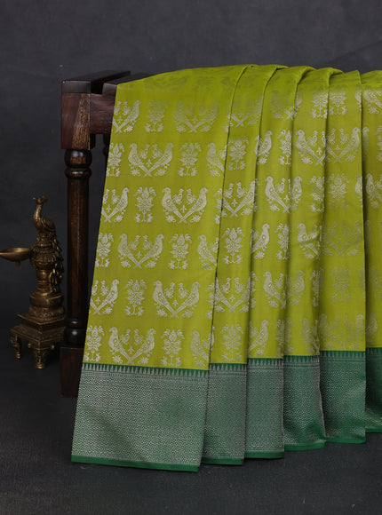 Lime -Green Pure Kanchipuram Silk Saree