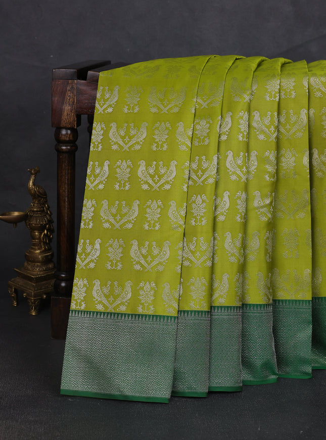 Lime -Green Pure Kanchipuram Silk Saree
