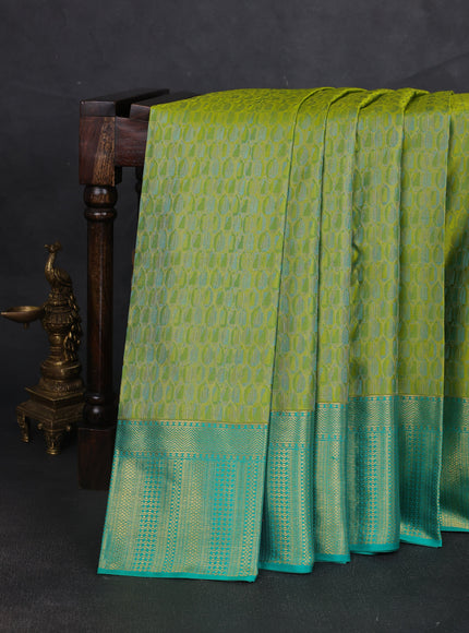 Lime -Emerald Pure Kanchipuram Silk Saree