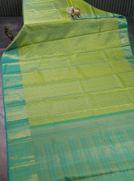 Lime -Emerald Pure Kanchipuram Silk Saree