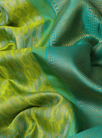 Lime -Emerald Pure Kanchipuram Silk Saree