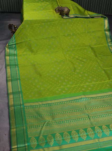 Lime -Emerald Pure Kanchipuram Silk Saree