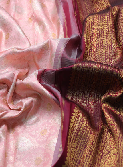 Peach-Brown Pure Kanchipuram Silk Saree