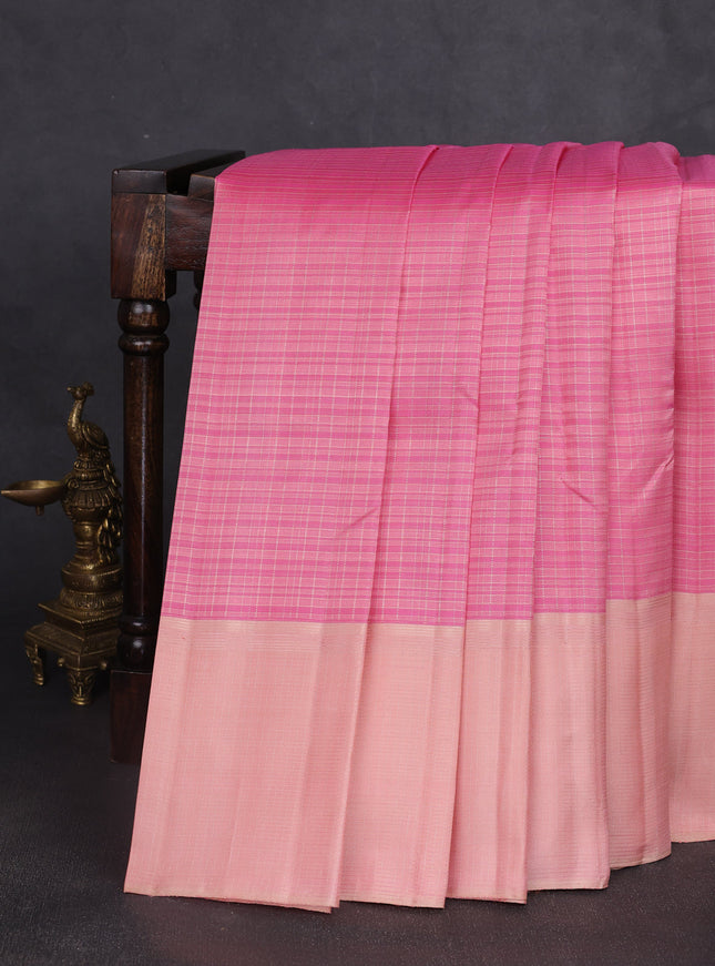 Pink-Peach Pure Kanchipuram Silk Saree