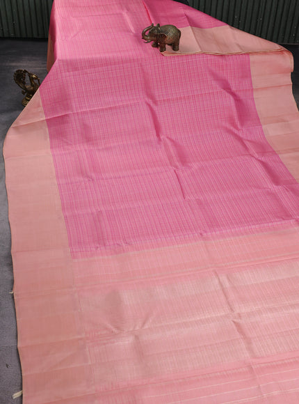 Pink-Peach Pure Kanchipuram Silk Saree