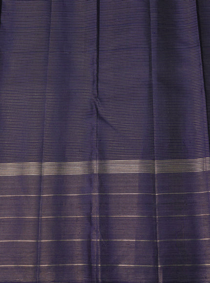 Dark Mustard-Navy Blue Pure Kanchipuram Silk Saree