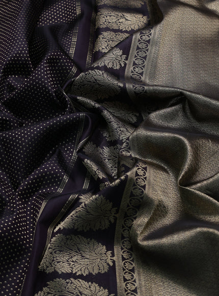 Dark Brown Pure Kanchipuram Silk Saree