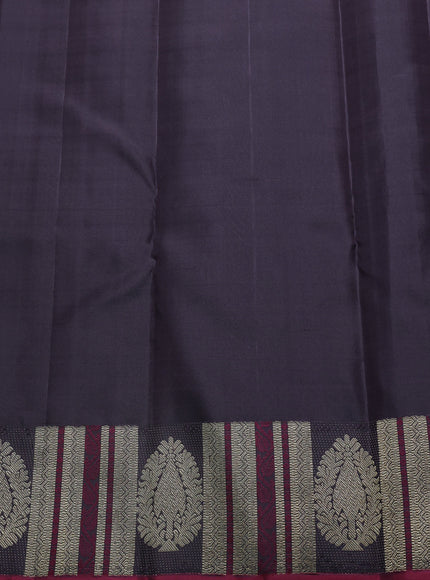 Dark Brown Pure Kanchipuram Silk Saree