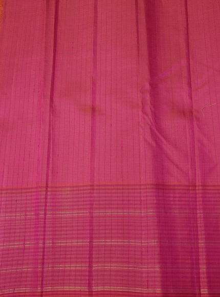Navy Blue-Pink Pure Kanchipuram Silk Saree