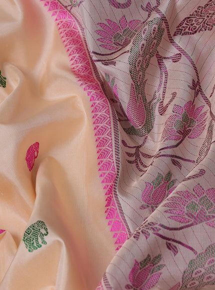 Peach Pure Kanchipuram Silk Saree