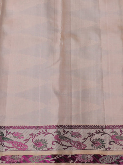 Peach Pure Kanchipuram Silk Saree