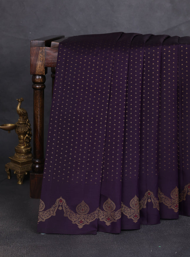 Wine Pure Kanchipuram Silk Saree