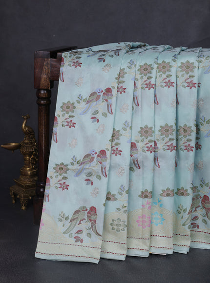 Mint Green Banarasi Silk Saree