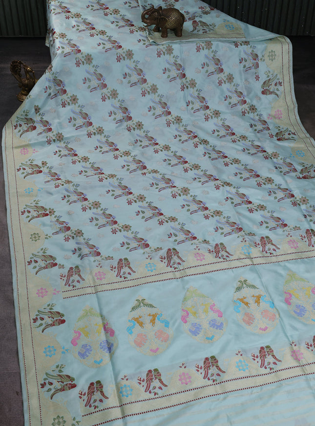 Mint Green Banarasi Silk Saree