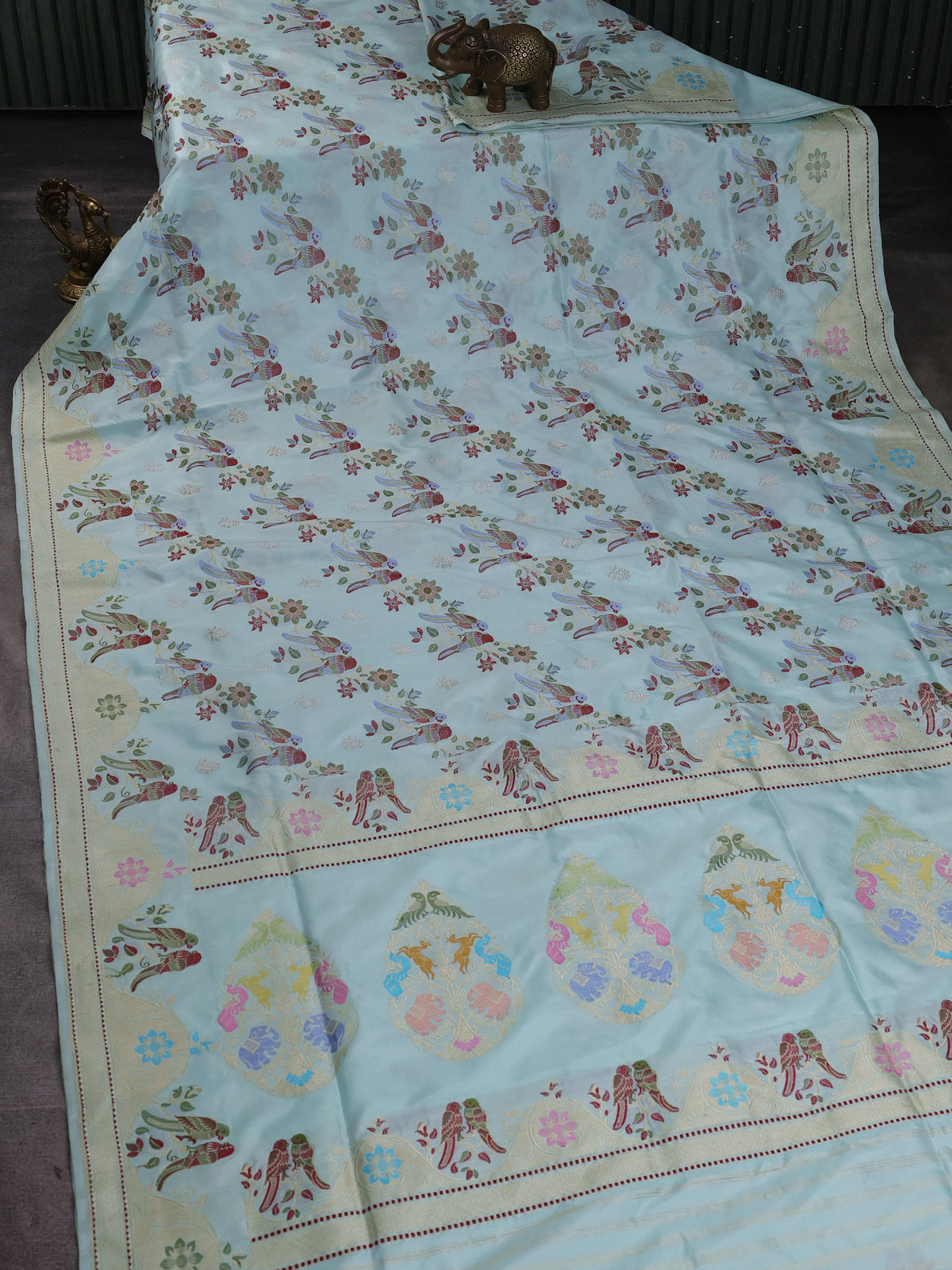 Mint Green Banarasi Silk Saree