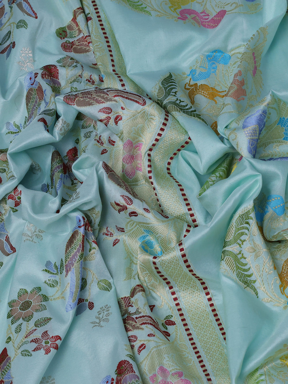 Mint Green Banarasi Silk Saree