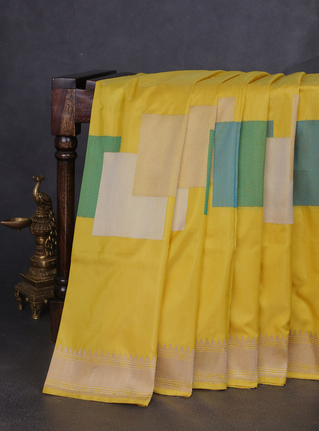 Yellow Banarasi Silk Saree