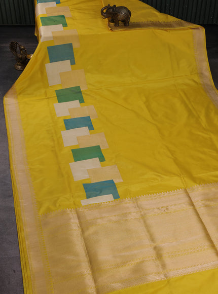Yellow Banarasi Silk Saree