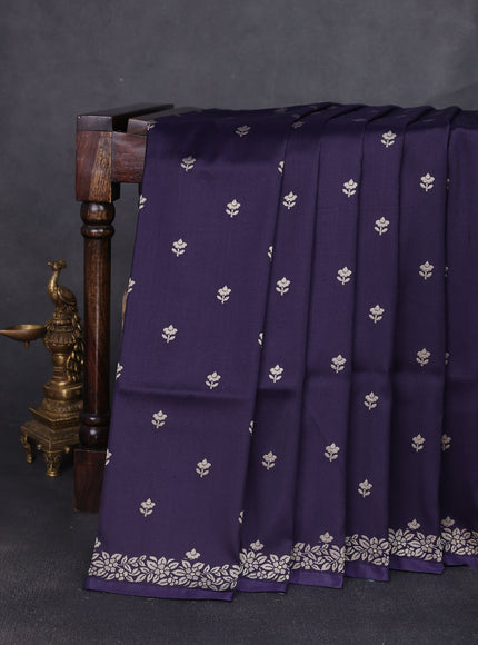 Navy Blue Banarasi Silk Saree