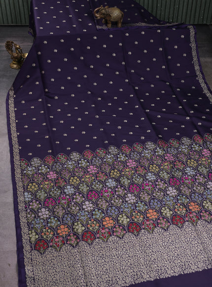 Navy Blue Banarasi Silk Saree