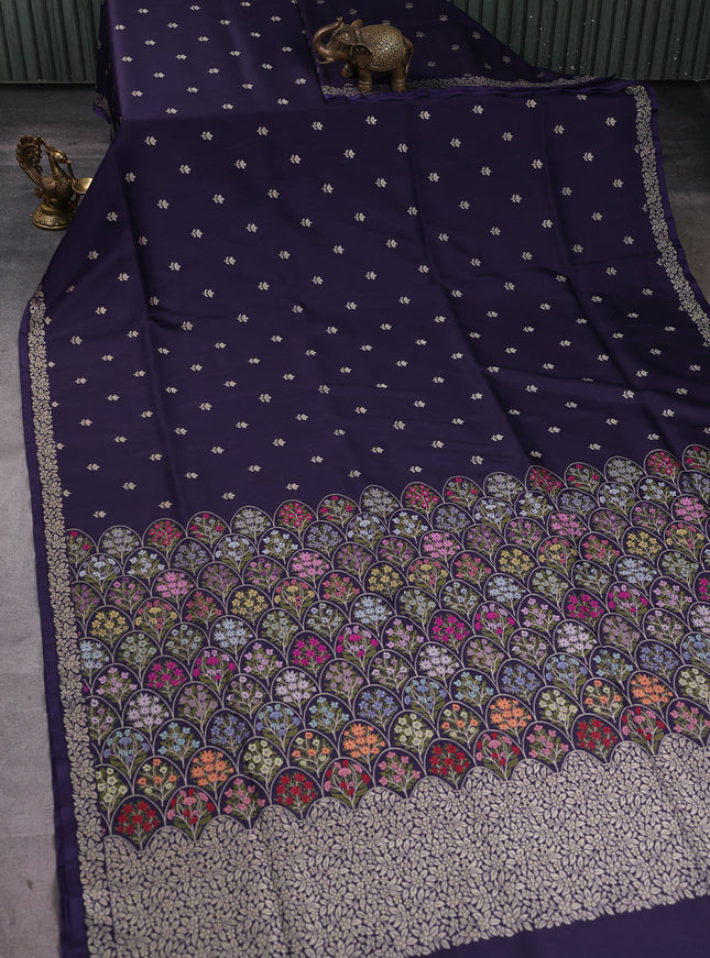 Navy Blue Banarasi Silk Saree