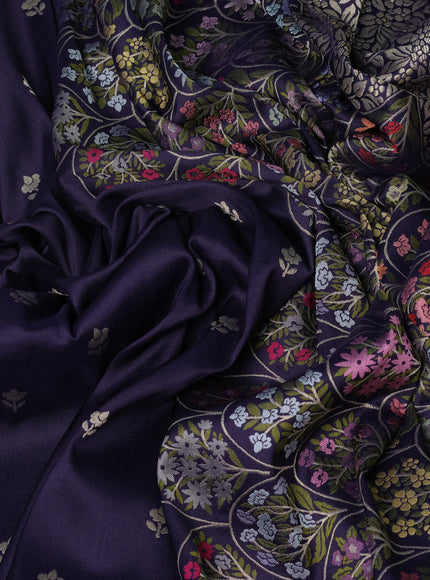 Navy Blue Banarasi Silk Saree