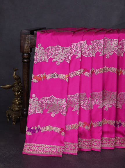 Candy Pink Banarasi Silk Saree