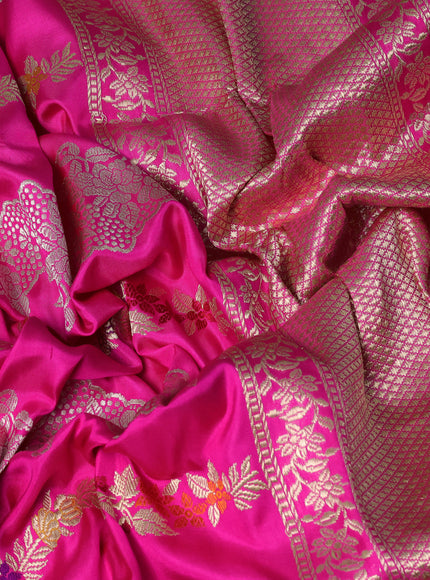 Candy Pink Banarasi Silk Saree