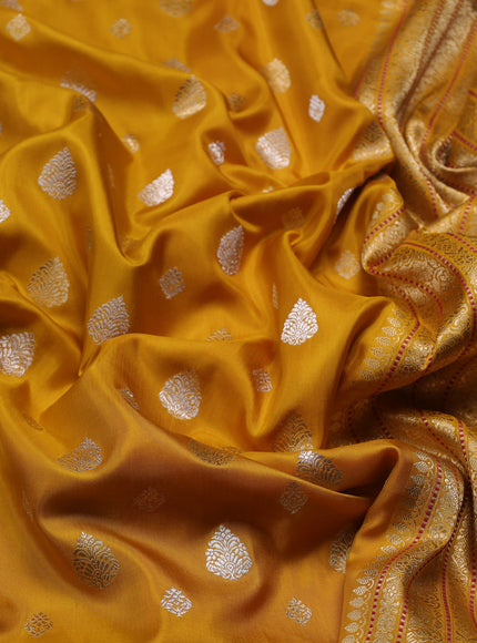 Mustard Yellow Banarasi Silk Saree