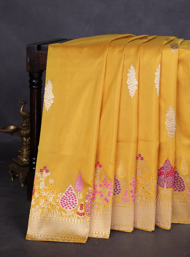 Yellow Banarasi Silk Saree
