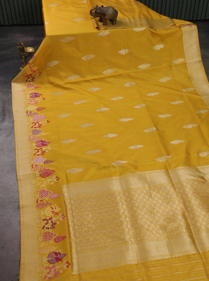 Yellow Banarasi Silk Saree
