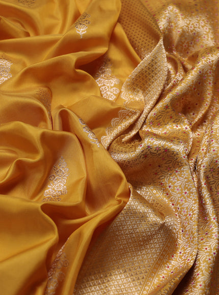 Yellow Banarasi Silk Saree