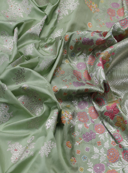 Pista Green Banarasi Silk Saree