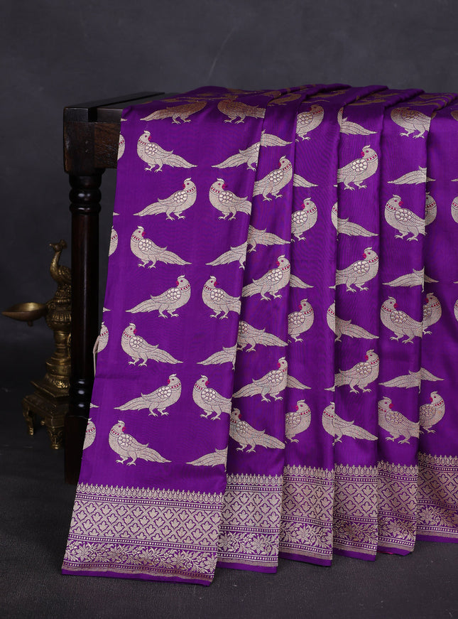 Violet Banarasi Silk Saree