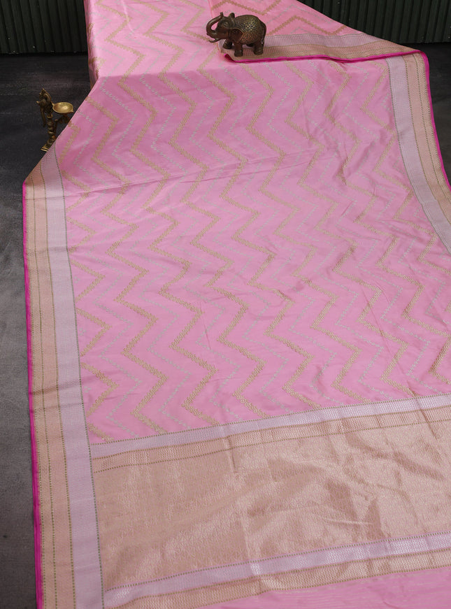 Light Pink Banarasi Silk Saree