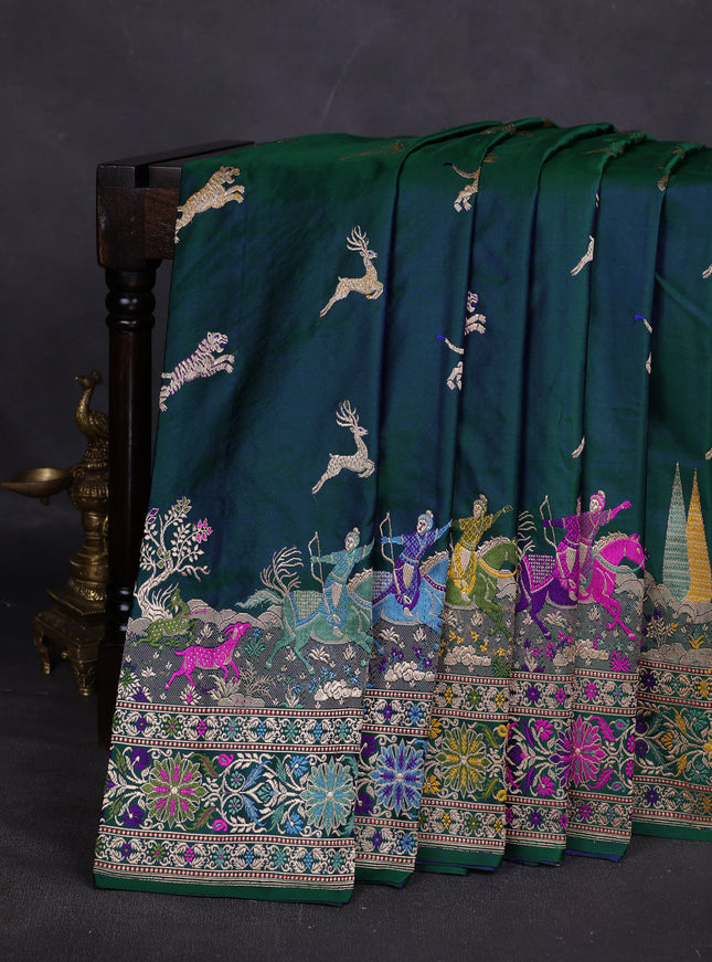 Bottle Green Banarasi Silk Saree
