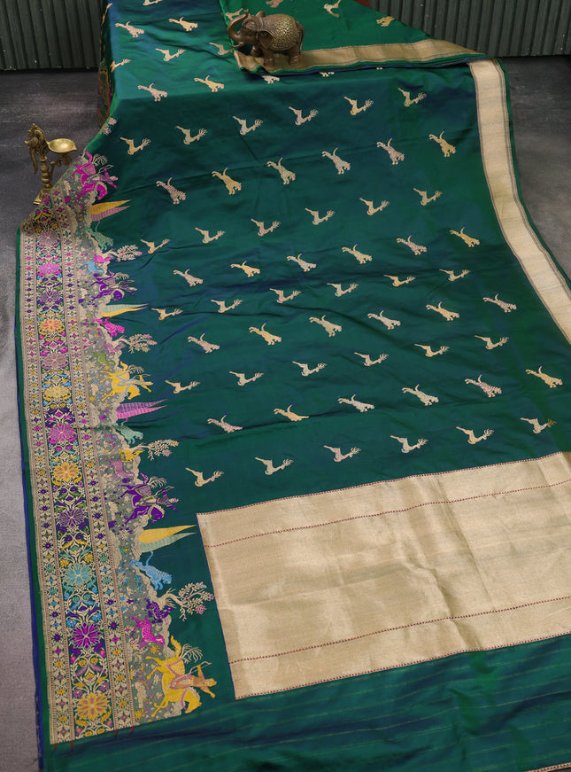 Bottle Green Banarasi Silk Saree