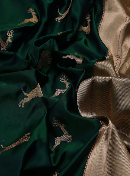 Bottle Green Banarasi Silk Saree