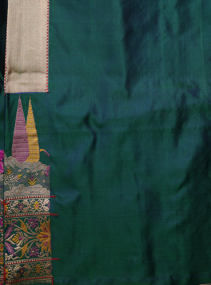 Bottle Green Banarasi Silk Saree