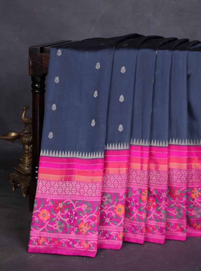 Grey Banarasi Silk Saree